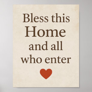 Poster Abençoe esta casa e todos os que entram - Inspiraç
