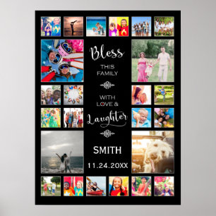 Póster Abençoe esta família com amor 24 Foto Collage