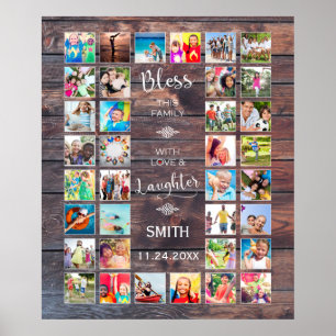 Póster Abençoe esta família com amor 32 Foto Collage