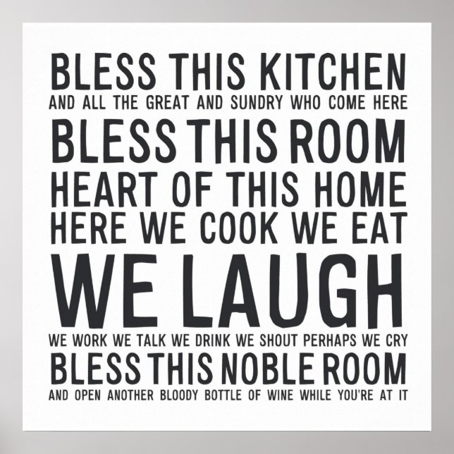 Póster Abençoe esta MÃE de cozinha012 (Frente)