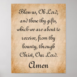Poster Abençoe-nos, Oh Senhor Oração do Tempo Médio