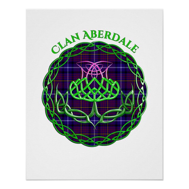 Póster Aberdale Scottish Tartan Celtic Thistle (Frente)