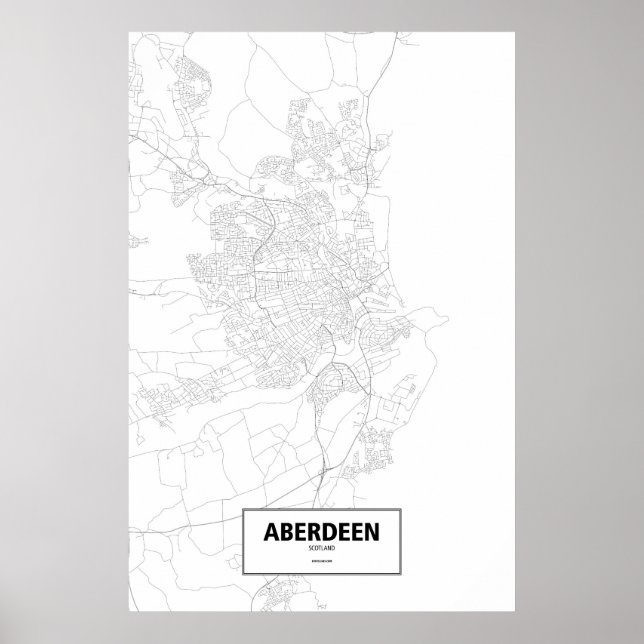 Póster Aberdeen, Escócia (preto no branco) (Frente)