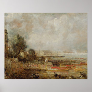 Póster Abertura da Ponte Waterloo, c.1829-31 (óleo ligad