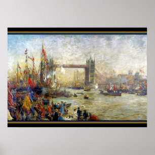 Poster Abertura da Tower Bridge Londres 1895