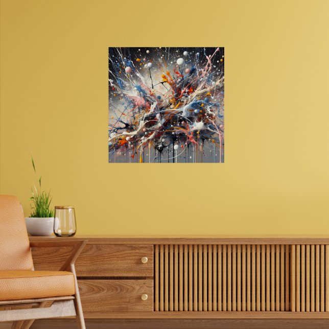 Poster Abertura de cor emocional - Abstrato Expressionist (Sala de Estar 2)