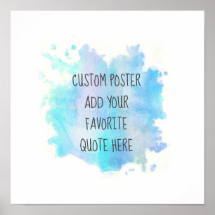 Poster abertura de tinta azul de cor aquática adicione s