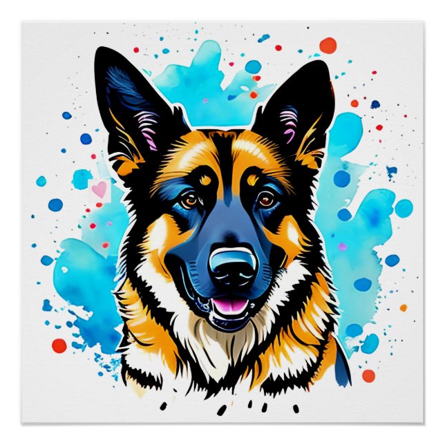 Póster Abertura do german shepherd (Frente)