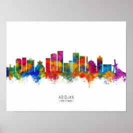 Poster Abidjan Costa do Marfim Skyline