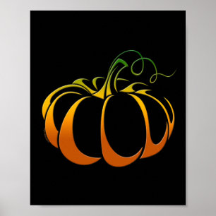 Poster Abóbora bonito Em Formas De outono
