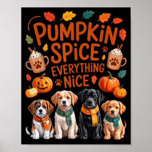 Poster Abóbora Cena Tudo Bonito Outono Amantes de Cachorr