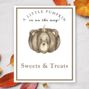 Poster Abóbora como urso Doces e guloseimas baby shower