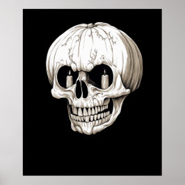Poster Abóbora de Cranio Halloween Gótico
