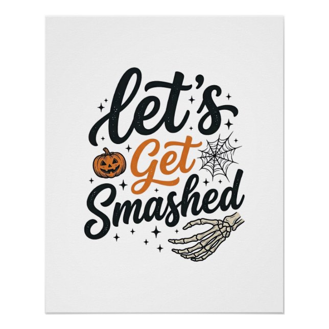 Póster Abobora de Halloween Vamos Ficar Esmagados (Frente)