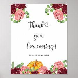 Poster Abóbora de outono Obrigado por vir