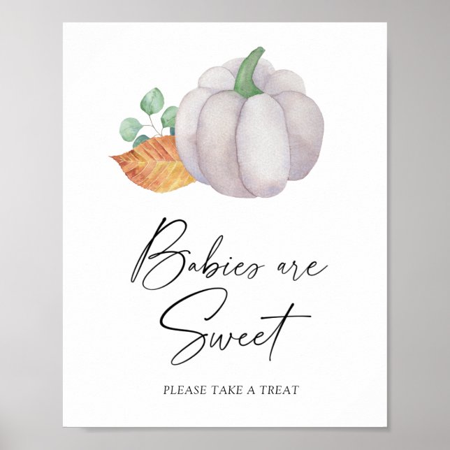Poster Abóbora em aquarela - bebês são doces pôster (Frente)