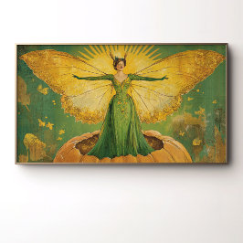 Poster Abóbora Fada Dourada em Estilo Vintage para o Outo