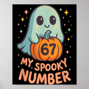 Poster Abóbora fantasma kawaii fofa 67 meme engraçado mat