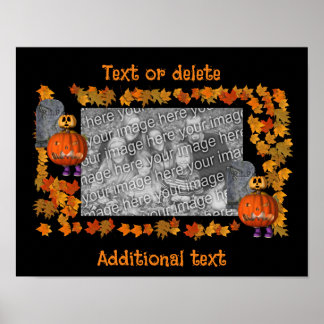 Poster Abóbora Homem Halloween Quadro Adicione Sua Foto
