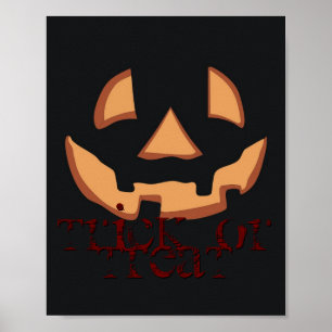 Poster Abóbora para o Halloween em preto