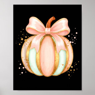 Poster Abóbora pastel com arco outono halloween fofa
