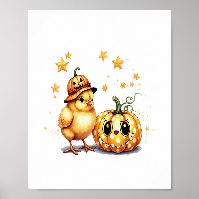Poster Abóbora-Pintinho de Halloween (Frente)