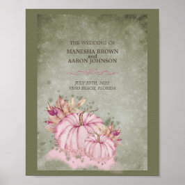 Poster Abóbora Rosa - Cartaz de Casamento