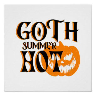 Póster Abóbora Sorridente de Verão-Horror Gótico Quente