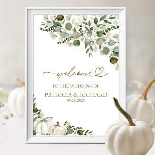 Poster Abóbora Verdejante Casamento de Outono Bem-vindo