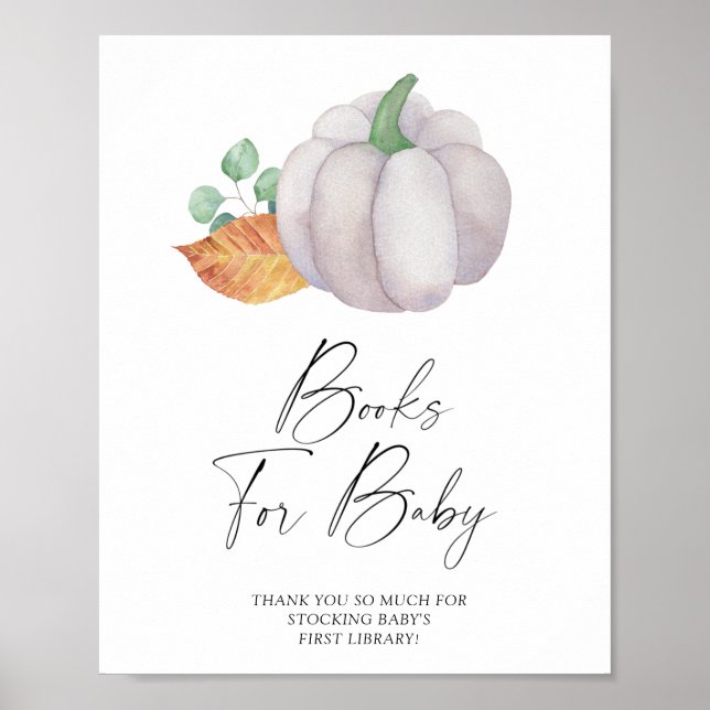 Poster Abóboras em aquarela - livros para pôster de bebê (Frente)
