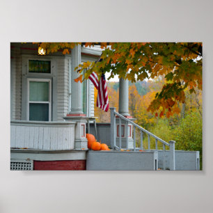 Poster Abóboras em um patamar de Vermont no outono