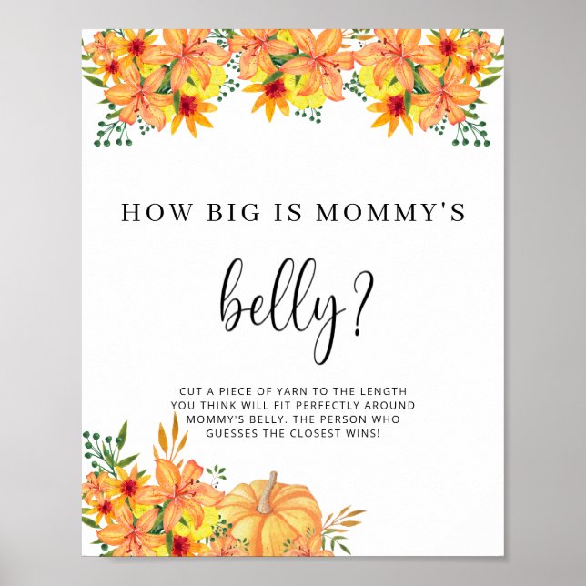 Poster abobrinha quão grande é a barriga da mamãe jogo (Frente)