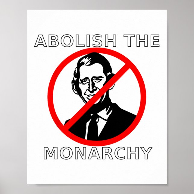 Poster Abolir a Monarquia - Rei Charles (Frente)