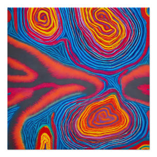 Póster Aboriginal Abstrato Art Vol 03