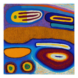 Póster Aboriginal Abstrato Art Vol 04