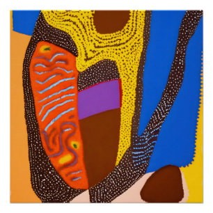 Póster Aboriginal Abstrato Art Vol 09