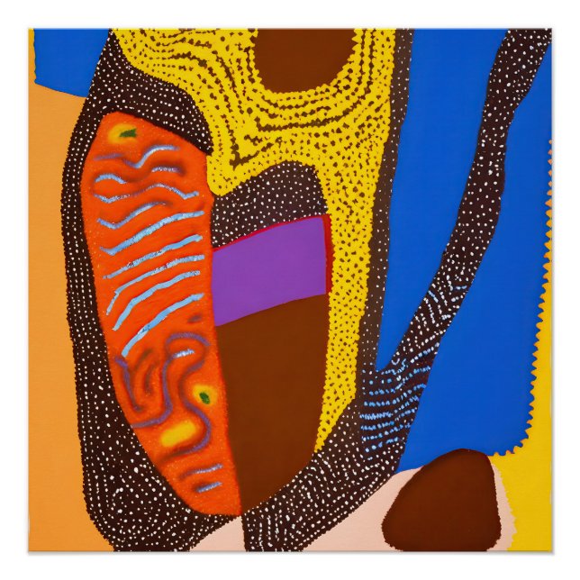 Póster Aboriginal Abstrato Art Vol 09 (Frente)