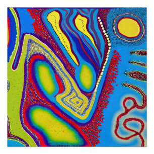 Póster Aboriginal Abstrato Art Vol 10