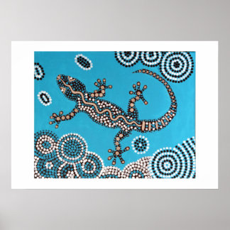 Poster Aboriginal Art Gecko
