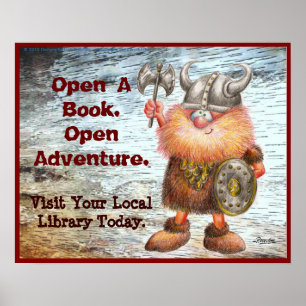 Poster Abra Um Livro. Open Adventure.