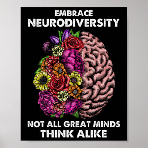 Poster Abraçar a Neurodiversidade Consciência do Autismo 
