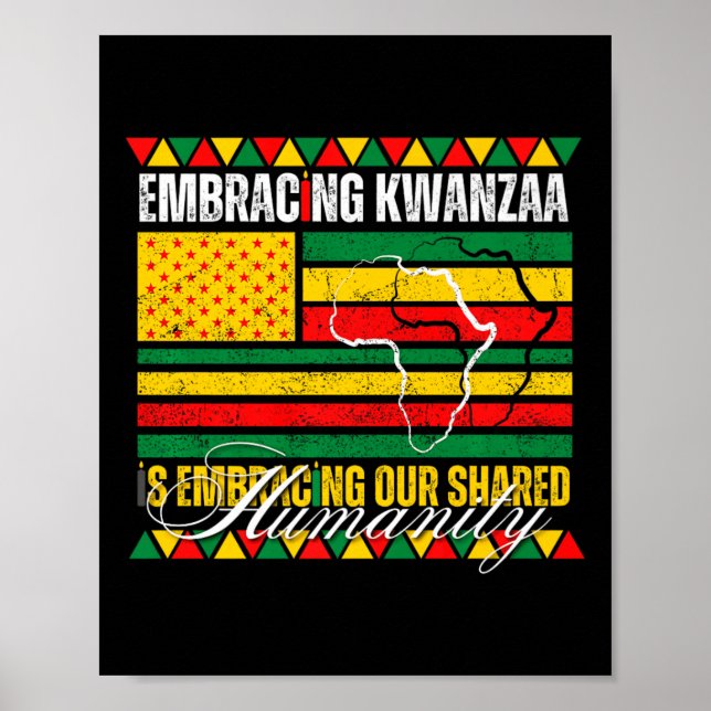 Poster Abraçar Kwanzaa É Nossa Humanidade Compartilhada Á (Frente)
