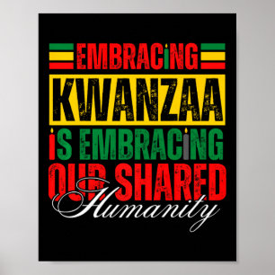 Poster Abraçar Kwanzaa É Nossa Humanidade Compartilhada Á