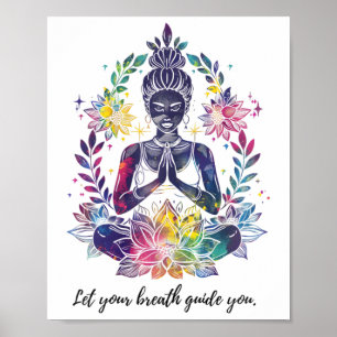 Poster Abrace a Paz Interior - Yoga e Meditação Inspirada