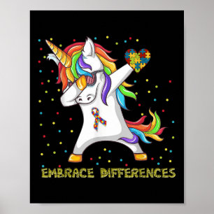 Poster Abrace diferenças Unicorn Dabbing Quebra-cabeça Au