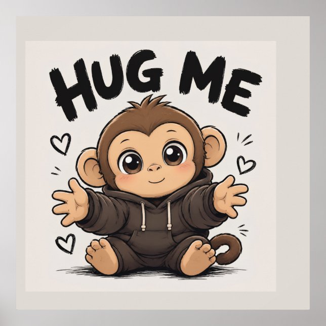 Poster Abrace-me Macaco (Frente)
