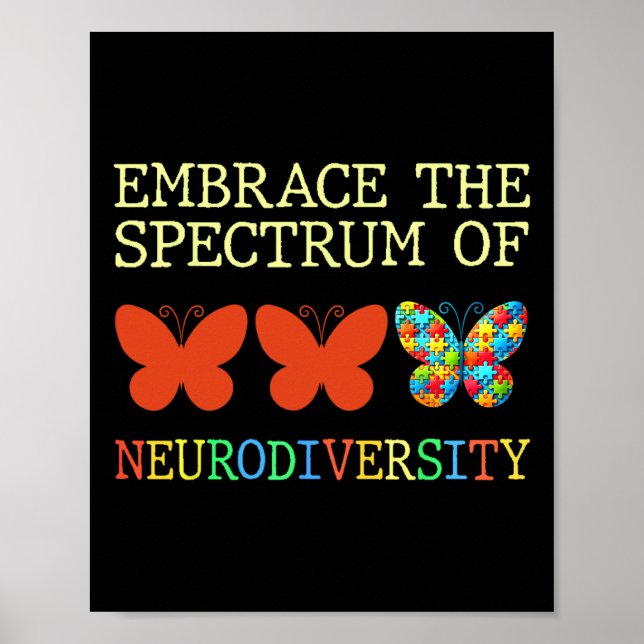 Poster Abrace O Espectro Do Bumbum De Autismo Neurodivers (Frente)