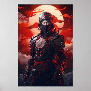 Poster Abrace o espírito do guerreiro japonês Ninja
