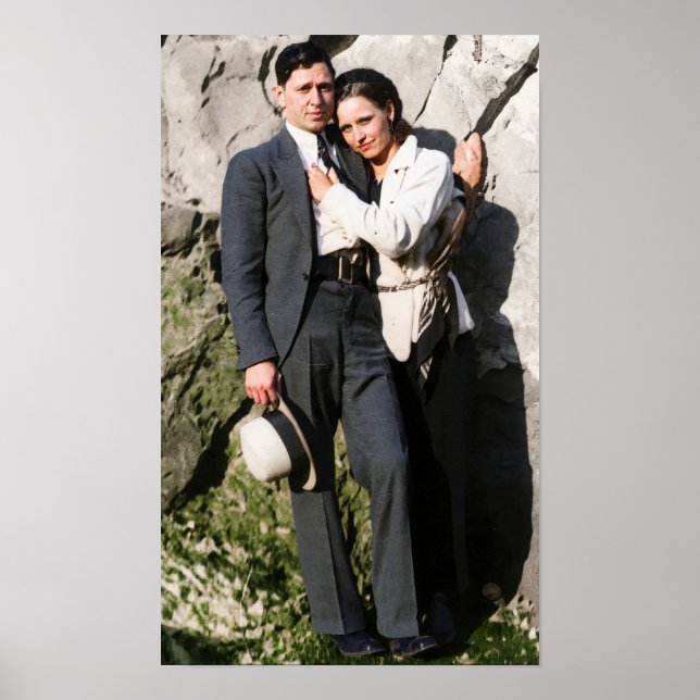 Poster Abraço de Bonnie e Clyde 1933 Remasterizado (Frente)