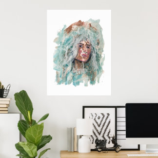 Poster Abraço de Inverno | Retrato Expressivo em Aquarela